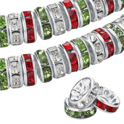 FSSTUD 600 Stück 8 mm runde Strass-Abstandshalter Perlen großes Loch Kristallperlen Glitzer Diamant Perle Europäische Schmuckherstellung Perlen Metall Freundschaftsarmband Abstandshalter für FSSTUD 600 Stück 8 mm runde Strass-Abstandshalter Perlen großes Loch Kristallperlen Glitzer Diamant Perle Europäische Schmuckherstellung Perlen Metall Freundschaftsarmband Abstandshalter für von FSSTUD