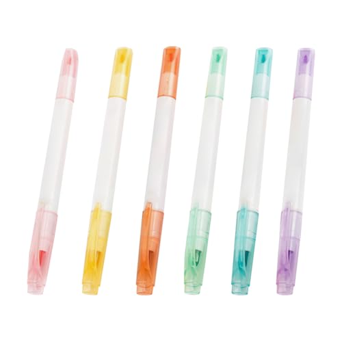 FSSTUD Bunte Textmarker, Doppelspitze, Textmarker, schnell trocknend, Keilspitze, Marker, kein Verlaufen, Highlighter, Bibel, Journaling, Textmarker für Planer, Notizen, 6 Stück FSSTUD Bunte Textmarker, Doppelspitze, Textmarker, schnell trocknend, Keilspitze, Marker, kein Verlaufen, Highlighter, Bibel, Journaling, Textmarker für Planer, Notizen, 6 Stück von FSSTUD