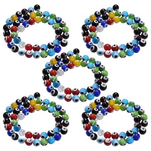 FSSTUD Etwa 485 Stück 4 mm kleine Glasperlen Böser Blick Perlen Handgemachte Lampwork Perlen Armband Runde Abstandshalter Perlen Schmuckherstellung Lose Perlen für Ring von FSSTUD
