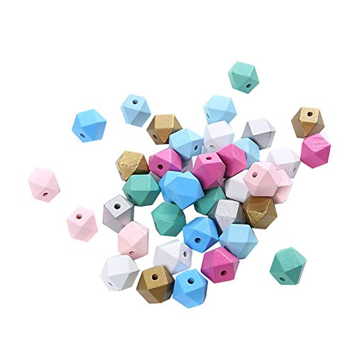 FSSTUD GSHLLO 40 Stück Geometrische Holzperlen Holzkugeln Holz Polygon Bastelnperlen mit Loch für DIY 15mm FSSTUD GSHLLO 40 Stück Geometrische Holzperlen Holzkugeln Holz Polygon Bastelnperlen mit Loch für DIY 15mm von FSSTUD