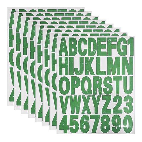 FSSTUD Holografische Vinyl-Buchstaben und Zahlen, 5,1 cm, wasserfest, selbstklebend, Briefkasten, Zahlen, große selbstklebende Alphabet-Buchstaben für Fenster, Türen, Grün, 8 Bögen FSSTUD Holografische Vinyl-Buchstaben und Zahlen, 5,1 cm, wasserfest, selbstklebend, Briefkasten, Zahlen, große selbstklebende Alphabet-Buchstaben für Fenster, Türen, Grün, 8 Bögen von FSSTUD