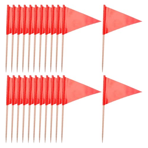 FSSTUD Kuchen-Zahnstocher-Flaggen, dreieckig, Cupcake-Topper, Party, Essen, Vorspeisen, Flagge, Zahnstocher, Obst, Käse, Flaggen, Charcuterie, Brett-Etiketten für DIY-Dekoration, Rot, 100 Stück FSSTUD Kuchen-Zahnstocher-Flaggen, dreieckig, Cupcake-Topper, Party, Essen, Vorspeisen, Flagge, Zahnstocher, Obst, Käse, Flaggen, Charcuterie, Brett-Etiketten für DIY-Dekoration, Rot, 100 Stück von FSSTUD