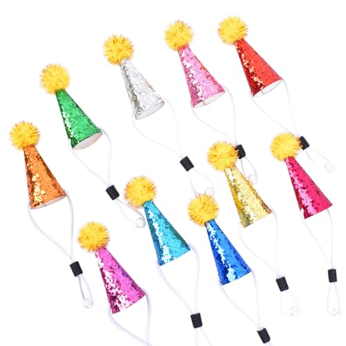 FSSTUD Mini-Partyhüte mit Bommel, klein, glitzernd, für Geburtstagspartys, Kunst und Handwerk, Hut mit verstellbarem Seil für Urlaub, DIY-Dekorationen, 10 Stück FSSTUD Mini-Partyhüte mit Bommel, klein, glitzernd, für Geburtstagspartys, Kunst und Handwerk, Hut mit verstellbarem Seil für Urlaub, DIY-Dekorationen, 10 Stück von FSSTUD