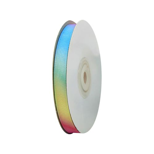 FSSTUD Ripsbänder in Regenbogenfarben, 22 m, 1 cm breit, Geschenkband, Bastelband, Kranz, lange Packung, Partydekor, doppelseitig, Dekobänder für Dekoration von FSSTUD