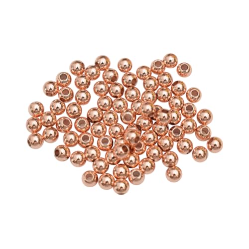 FSSTUD Runde Kupfer-Abstandshalter, glatte Kugeln, großes Loch, Schmuckherstellung, nahtlos, lose Metallperlen für Halsketten, Ohrringe, 5 mm, 100 Stück FSSTUD Runde Kupfer-Abstandshalter, glatte Kugeln, großes Loch, Schmuckherstellung, nahtlos, lose Metallperlen für Halsketten, Ohrringe, 5 mm, 100 Stück von FSSTUD