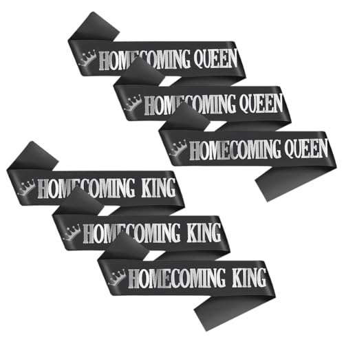 FSSTUD Schärpen für Homecoming King und Homecoming Queen, Tanz, König, Schärpe, Gürtel, Abschlussfeier, Party, Schärpen, Hochzeit, Brautparty, Foto-Requisiten für Damen und Herren, Silber, 6 Stück FSSTUD Schärpen für Homecoming King und Homecoming Queen, Tanz, König, Schärpe, Gürtel, Abschlussfeier, Party, Schärpen, Hochzeit, Brautparty, Foto-Requisiten für Damen und Herren, Silber, 6 Stück von FSSTUD