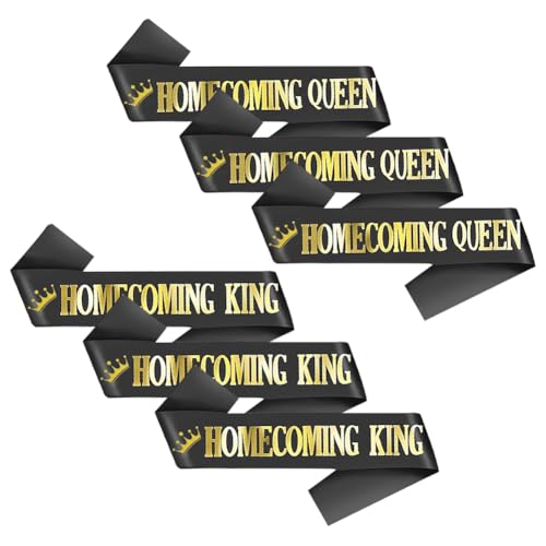 FSSTUD Schärpen für Homecoming King und Homecoming Queen, Tanz, König, Schärpe, Gürtel, Abschlussfeier, Party, Schärpen, Hochzeit, Brautparty, Foto-Requisiten für Damen und Herren, goldfarben, 6 Stück FSSTUD Schärpen für Homecoming King und Homecoming Queen, Tanz, König, Schärpe, Gürtel, Abschlussfeier, Party, Schärpen, Hochzeit, Brautparty, Foto-Requisiten für Damen und Herren, goldfarben, 6 Stück von FSSTUD