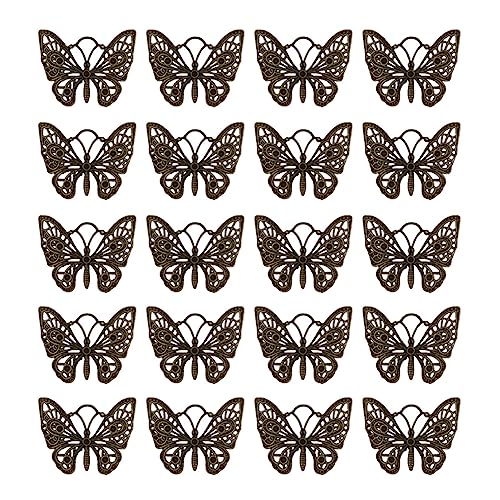 FSSTUD Schmetterlings-Anhänger aus Metalllegierung, tibetische Bronze, Insektenanhänger, antike Halskette, Armband, Charm, Schmuck, Charms für Bastelarbeiten, 20 Stück FSSTUD Schmetterlings-Anhänger aus Metalllegierung, tibetische Bronze, Insektenanhänger, antike Halskette, Armband, Charm, Schmuck, Charms für Bastelarbeiten, 20 Stück von FSSTUD