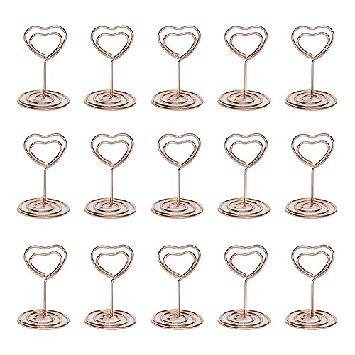 FSSTUD Tischkartenhalter in Herzform, Tischnummernständer, Metall-Tischkartenhalter, Clips, Draht, Foto, Bild, Notizen, Memo, Menü-Clips für Hochzeit, Roségold, 20 Stück FSSTUD Tischkartenhalter in Herzform, Tischnummernständer, Metall-Tischkartenhalter, Clips, Draht, Foto, Bild, Notizen, Memo, Menü-Clips für Hochzeit, Roségold, 20 Stück von FSSTUD