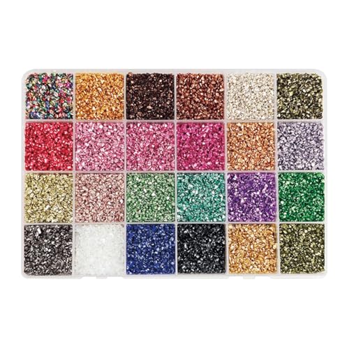 FSSTUD Unregelmäßiger Glasglitzer, bunt, Kunstharz, Glasstücke, zerbrochene Kristallstücke, Mini-Nagelkunst, Edelsteine, Gesicht, Make-up, Edelsteine, DIY, Handwerk, Kristall-Glitzer für Ornamente von FSSTUD