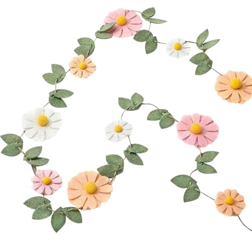 Gänseblümchen-Girlande zum Aufhängen, Filz, Blumen-Banner, Boho-Blumengirlande, Dekoration, Frühlingsblumen, Party-Banner, niedliche Blumen, Blätter, Girlanden, Gänseblümchen Gänseblümchen-Girlande zum Aufhängen, Filz, Blumen-Banner, Boho-Blumengirlande, Dekoration, Frühlingsblumen, Party-Banner, niedliche Blumen, Blätter, Girlanden, Gänseblümchen von FSSTUD