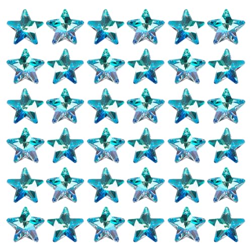 Glas-Kristall-Sternperlen, AB-Farbe, Kristall-Anhänger, facettiert, Sternanhänger, Halskette, Charm, Sonnenfänger, Fensterperlen mit einem Loch, 50 Stück Glas-Kristall-Sternperlen, AB-Farbe, Kristall-Anhänger, facettiert, Sternanhänger, Halskette, Charm, Sonnenfänger, Fensterperlen mit einem Loch, 50 Stück von FSSTUD