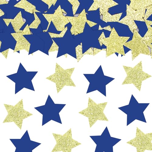 Glitzerstern-Konfetti für Hochzeit, Tischdekoration, glitzernd, Brautparty, Konfetti, glitzernd, Geburtstagsparty, Streusel, Festival, dekorative Konfettis für Tischdekoration, Blau, Gold, 300 Stück Glitzerstern-Konfetti für Hochzeit, Tischdekoration, glitzernd, Brautparty, Konfetti, glitzernd, Geburtstagsparty, Streusel, Festival, dekorative Konfettis für Tischdekoration, Blau, Gold, 300 Stück von FSSTUD