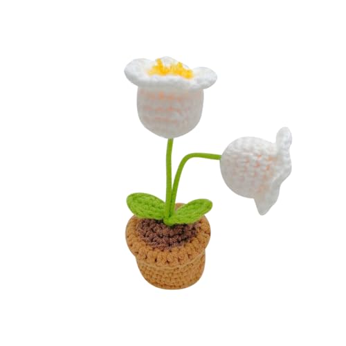 Maiglöckchen, Häkelblumen, künstliche Topfpflanze, Blumen, weiß, handgefertigt, gestrickter Blumentopf, Kunstblume in Vase, kleine Desktop-Ornament zum Dekorieren von Büro, Weiß Maiglöckchen, Häkelblumen, künstliche Topfpflanze, Blumen, weiß, handgefertigt, gestrickter Blumentopf, Kunstblume in Vase, kleine Desktop-Ornament zum Dekorieren von Büro, Weiß von FSSTUD