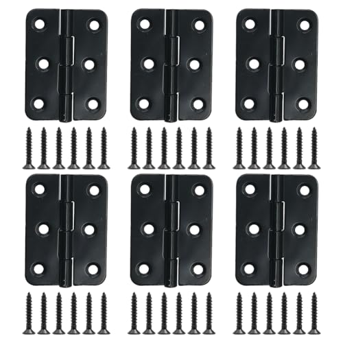 Metall-Kugellager-Scharniere für Holzkisten, Klappscharniere, Innentürscharniere, klassische Möbelbeschläge, Scharniere mit Schrauben für Schrank, Schublade, Schwarz, 6 Stück Metall-Kugellager-Scharniere für Holzkisten, Klappscharniere, Innentürscharniere, klassische Möbelbeschläge, Scharniere mit Schrauben für Schrank, Schublade, Schwarz, 6 Stück von FSSTUD