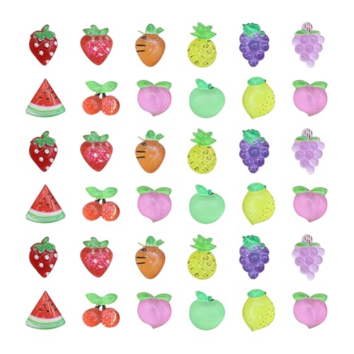Mini-Obst-Anhänger aus Kunstharz, flache Rückseite, Erdbeere, Wassermelone, Kirsche, flache Rückseite, Nagelkunst, Cabochons, Handyhüllen-Verzierungen, 3D-Obst-Nageldesigns für Heimwerker, 60 Stück Mini-Obst-Anhänger aus Kunstharz, flache Rückseite, Erdbeere, Wassermelone, Kirsche, flache Rückseite, Nagelkunst, Cabochons, Handyhüllen-Verzierungen, 3D-Obst-Nageldesigns für Heimwerker, 60 Stück von FSSTUD