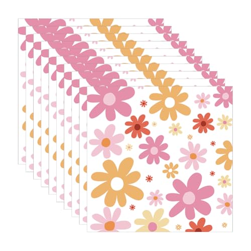 Papierservietten mit Gänseblümchen-Motiv, Boho-Party-Servietten, Babyparty, Blumen-Servietten, Hochzeit, Dessert, dekorative Restaurant-Servietten für Geburtstagsparty, 60 Stück Papierservietten mit Gänseblümchen-Motiv, Boho-Party-Servietten, Babyparty, Blumen-Servietten, Hochzeit, Dessert, dekorative Restaurant-Servietten für Geburtstagsparty, 60 Stück von FSSTUD