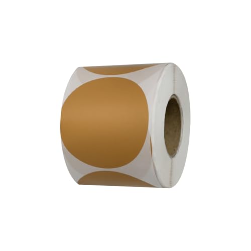 Runde Thermodrucker-Etiketten, selbstklebend, Thermo-Punkt-Aufkleber, Kreis, Thermodruckpapier, Rolle, Klebeband, kleines Etikettendrucker-Klebeband, für DIY-Design, Braun, 600 Stück Runde Thermodrucker-Etiketten, selbstklebend, Thermo-Punkt-Aufkleber, Kreis, Thermodruckpapier, Rolle, Klebeband, kleines Etikettendrucker-Klebeband, für DIY-Design, Braun, 600 Stück von FSSTUD