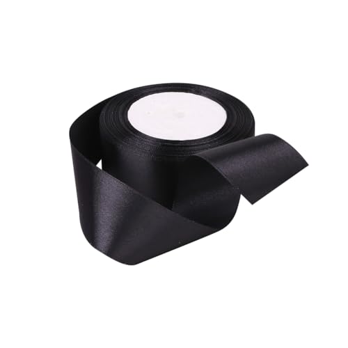 Satinband, 22 m, 5 cm, einfarbig, Rolle, glattes Stoffband, Schleifenband, Brautstrauß, Wickelband, Geschenkverpackung, dekoratives Band für Hochzeit, Geburtstag, Schwarz Satinband, 22 m, 5 cm, einfarbig, Rolle, glattes Stoffband, Schleifenband, Brautstrauß, Wickelband, Geschenkverpackung, dekoratives Band für Hochzeit, Geburtstag, Schwarz von FSSTUD