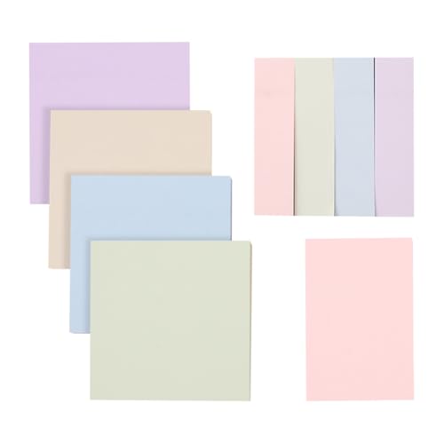 Selbstklebende Notizblöcke, verschiedene Größen, Pastellfarben, 600 Blatt, selbstklebende Notizblöcke, klein, blanko, für Zuhause von FSSTUD