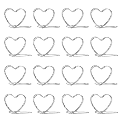 Tischnummernhalter in Herzform, für Hochzeit, Namen, Mini-Bilder, Fotoständer, Lebensmitteletikettenhalter, niedlicher Memo-Clip, dekorativer Menühalter für Valentinstag, Silber, 30 Stück Tischnummernhalter in Herzform, für Hochzeit, Namen, Mini-Bilder, Fotoständer, Lebensmitteletikettenhalter, niedlicher Memo-Clip, dekorativer Menühalter für Valentinstag, Silber, 30 Stück von FSSTUD