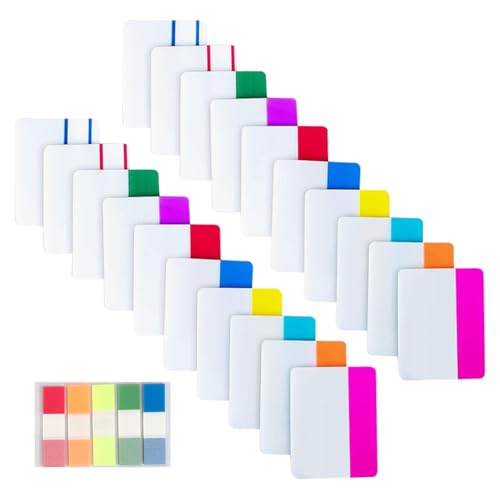 Transparente Haftregister für Bücher, kleine Ordner, Flaggen, Trennblätter, Flaggen, Etiketten, transparente Seiten, Klassifizierungsnotizen für Ordner, 500 Stück von FSSTUD