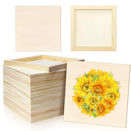 FSWCCK 10 Stück 20,3 x 20,3 cm Holztafeln, unlackierte Holz-Leinwand, Holz zum Basteln, Malen, Leinwand, DIY-Kunstprojekte, Ausgießen, Kunstgebrauch mit Ölen, Acrylfarben FSWCCK 10 Stück 20,3 x 20,3 cm Holztafeln, unlackierte Holz-Leinwand, Holz zum Basteln, Malen, Leinwand, DIY-Kunstprojekte, Ausgießen, Kunstgebrauch mit Ölen, Acrylfarben von FSWCCK