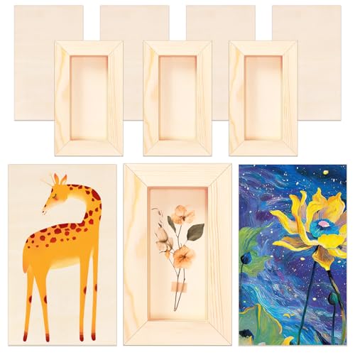 FSWCCK 10 Stück 7,6 x 12,7 cm Holztafeln, unlackierte Holz-Leinwand, Holz zum Basteln, Malen, Leinwand, DIY-Kunstprojekte, Gießen, Kunstgebrauch mit Ölen, Acrylfarben von FSWCCK