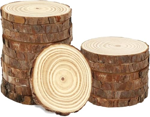 FSWCCK 30 Stück naturbelassene Holzscheiben, 8,9 - 10,2 cm, runder Holzkreis mit Baumrinde, rustikale Holz-Mittelstücke für Hochzeiten, Tischdekoration und DIY-Malerei, Handwerk FSWCCK 30 Stück naturbelassene Holzscheiben, 8,9 - 10,2 cm, runder Holzkreis mit Baumrinde, rustikale Holz-Mittelstücke für Hochzeiten, Tischdekoration und DIY-Malerei, Handwerk von FSWCCK