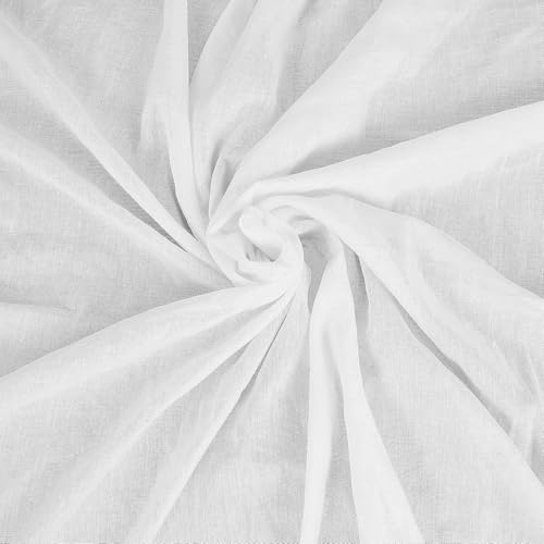 FT Fashion Track Käsetuch, Meterware, 100% Baumwolle, 140 cm breit, Stoff für Tischdecken, Dekoration, Hochzeit, Feuchttücher, Küche & Servietten, Güteklasse 90 (1 Meter, Weiß) von FT Fashion Track