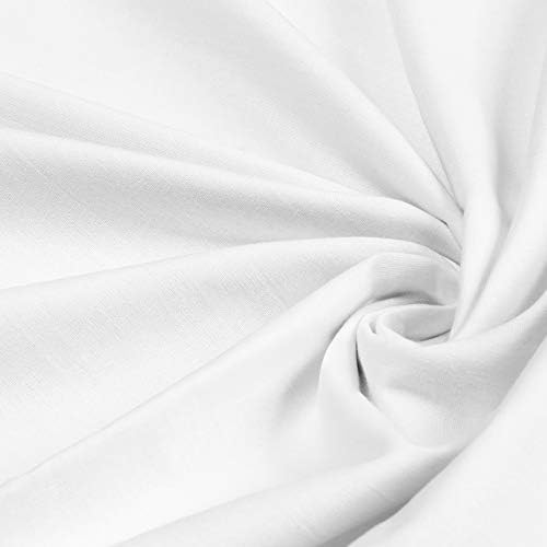 Tissus au Metre (2m, Weiß Kaliko Stoff) 58"/147.5 cm Wide Mittleres Gewicht 100% tissu coton for Tischdecke, Nähen, Quilten, Vorhangfutter, Kissenbezüge & Tragetaschen | FT Fashion Track von FT Fashion Track