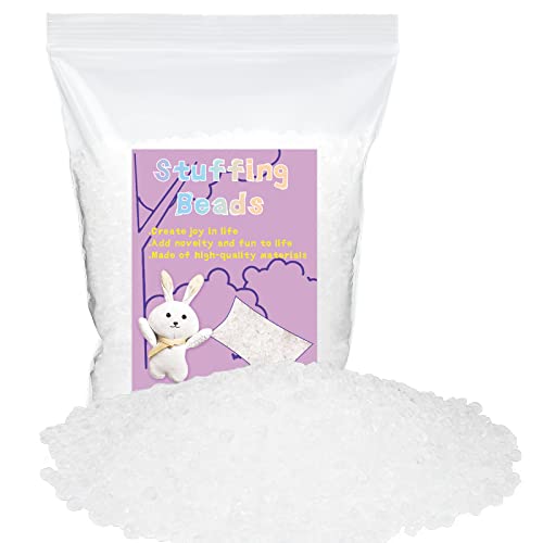 FTEVEN 450 g Spielzeug-Stopfperlen, Premium-Kunststoffgewicht, gefüllte Perlen, Polyethylen-Füllperlen, transparente Kunststoff-Füllperlen zum Befüllen von Sitzsäcken, Tierspielzeug, DIY Handwerk von FTEVEN