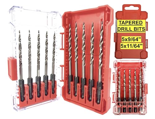 5 Stück 9/64 Zoll, 5 Stück 11/64 Zoll Ersatzbohrer 5 Stück 9/64 Zoll, 5 Stück 11/64 Zoll Ersatzbohrer von FTG USA