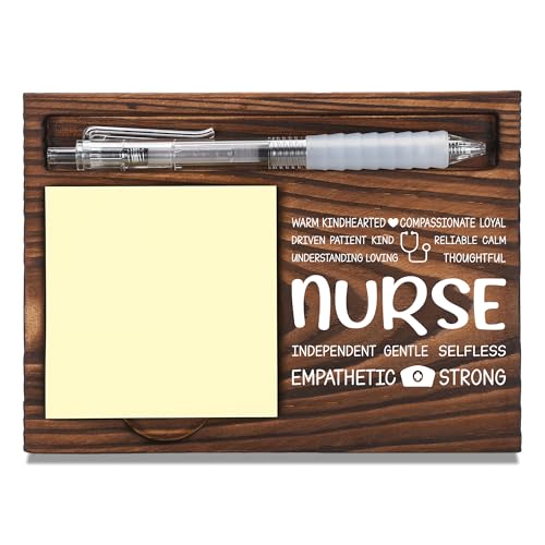 FTA286 Dankeschön-Geschenk für Krankenschwestern, Pflegebeamte, Kollegen, Anerkennungsgeschenke, Haftnotizhalter, Holz-Notizblock und Stifthalter, 16,5 x 11,9 cm von FTONENI