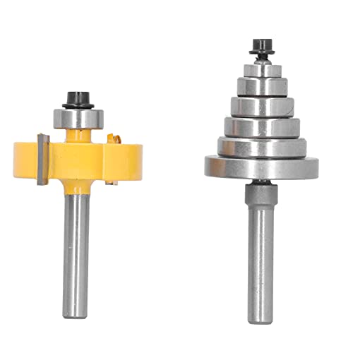 1/4in Shank Rabbet Router Bit Set, Hartkohlenstoffstahlbit 6 Lager für Glatte Holzbearbeitung, Kantenbehandlung und Rillenbits von FTVOGUE