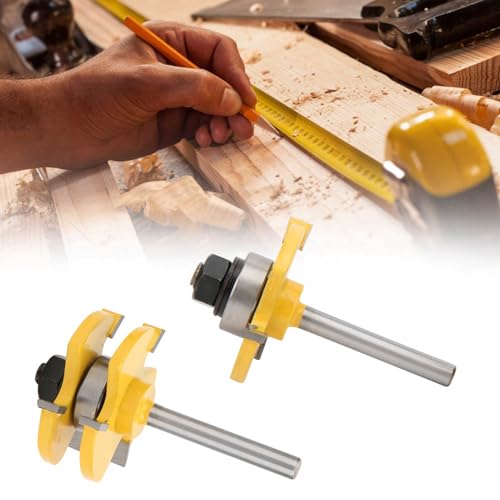 2pcs 1/4in T-Form Router Bit Set Holzbearbeitungswerkzeug, Leichtmetallblätter für Holz-MDF-Partikelplatine, Routing für Sperrholz-Kompaktplatte 2pcs 1/4in T-Form Router Bit Set Holzbearbeitungswerkzeug, Leichtmetallblätter für Holz-MDF-Partikelplatine, Routing für Sperrholz-Kompaktplatte von FTVOGUE