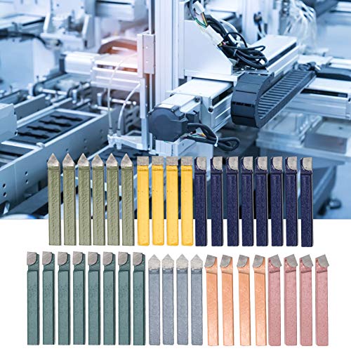 38pcs C-6 Carbid Drehwerkzeugset, Langlebiger Drehschneidemittel für Allgemeine Bearbeitungsanwendungen usw. Mit C-Typ Form, 30-Grad-Winkel-E-Formform für Gewinde, Chamfers, V (1/4 Zoll) von FTVOGUE