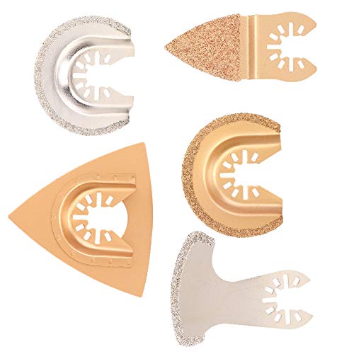 5-teiliges oszillierendes Sägeblatt-Set Schnellverschluss-Hartmetall-Sägeblatt Diamond Oscillating Multi Wood Grinding Tool von FTVOGUE