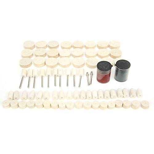 76Pcs Woll Polier-Polierrad-Drehwerkzeug-Zubehör-Set für Mini-Bohr-Elektro-Schleifer von FTVOGUE