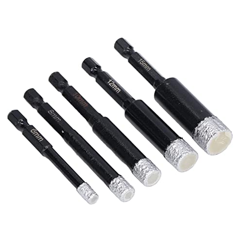 -Bohrbits, 5pcs Schnellbohrloch Säxenschaft für Marmorkeramikfliesenöffner 6 8 10 12 15 Mm mit Individuellen Bohrern, Lochsägen Sets von FTVOGUE