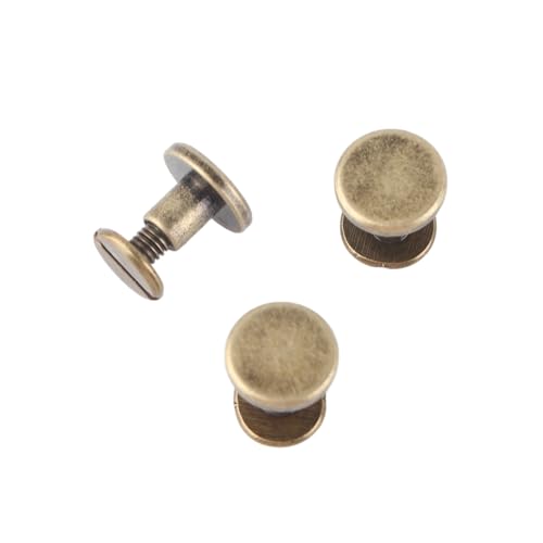 FTVOGUE 20 stücke Metallniet Flachkopf Kupfer Messing Schrauben Muttern Nägel Nieten Leder Kappe Zubehör für Mäntel Taschen Dekoration(6.5mm) von FTVOGUE