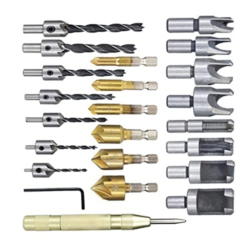 FTVOGUE 23PCS Loch Bohr-Bit-Set für Holz Bearbeitung mit 3-Punkt-Countersink-Bits FTVOGUE 23PCS Loch Bohr-Bit-Set für Holz Bearbeitung mit 3-Punkt-Countersink-Bits von FTVOGUE