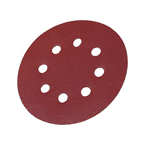 FTVOGUE 60 80 100 120 150 180 240 320 800 1000 Körnung, Spezialität für Schnelle und Anhaltende Polierte Schleifscheiben, 10pcs 125 Mm Rotes Sandpapierpolierkissen 8 Loch für Möbel, Hardware, (240#) von FTVOGUE