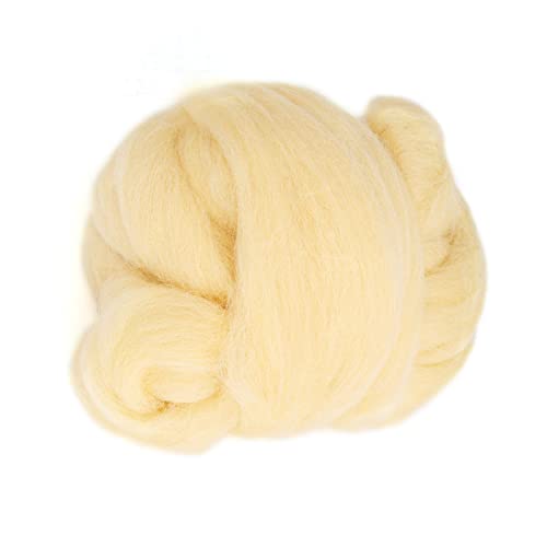 FTVOGUE 8 Farben Nadelfilz Wolle Roving Spinning Nähen Trimmen Handwerk Wolle Fasern Roving Spinning Nähen Trimmen für Nadelfilzen DIY Handwerk Material 55 g (creme) von FTVOGUE