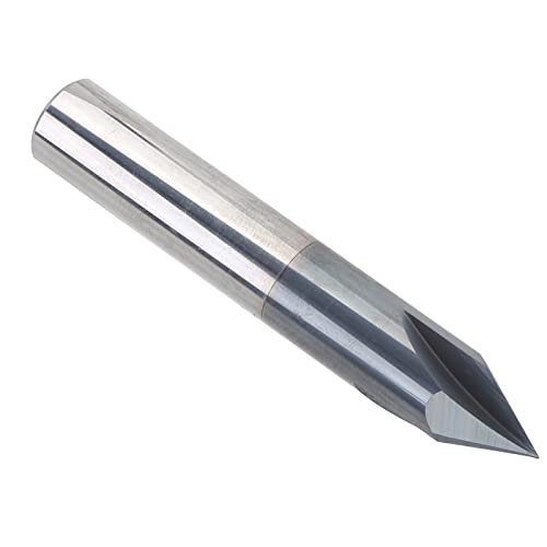 FTVOGUE Chamfer End Mill 3 Flöte 60 ° Fräsenschneider Wolframstahl CNC -Schnitzrouter für Aluminium- und Kupferfräsen Stecker, Gravurbit (D12*60°*75L) von FTVOGUE