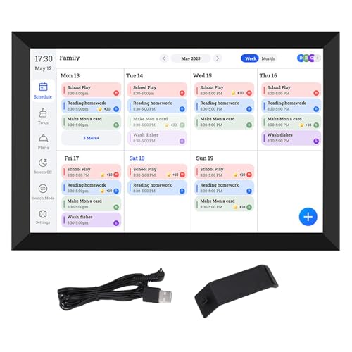 FTVOGUE Digitalkalender Chore -Diagramm 10.1 Zoll Smart Planer für Familienpläne HD Touchscreen LED -Erinnerung Leuchte Verwalten Sie Zeitpläne mit Calendar Outlook Cozi Yahoo von FTVOGUE