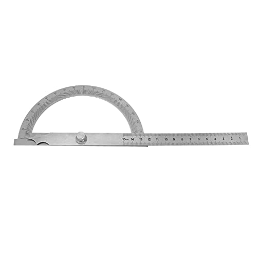 FTVOGUE Drehbarer Winkelmesser aus Edelstahl, Messlineal mit Hochpräzisen, Lasergravierten Skalen, Robustes und (Lineal Scale 150x Halbkreisdurchmesser 150 mm) von FTVOGUE