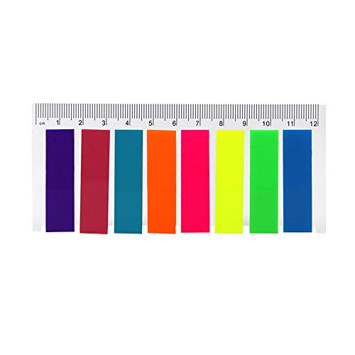 FTVOGUE Fluoreszenzklebrige Notizen -geformtes Etikett Beschreibbare Markierungen für die Büroschule Reading Supplies (8-Farben-Flachend (Lineal Card)) von FTVOGUE