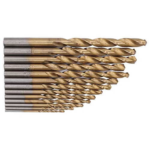 FTVOGUE Gemahlene Bohrerbits für Holzmetall -Schneiden von 1,5 Bis 6,5 Mm Schaft mit Kasten/Abdeckung (GOLD) von FTVOGUE