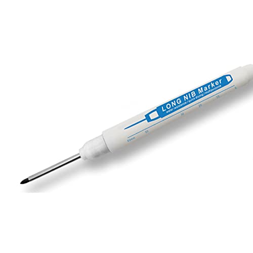FTVOGUE Langer Nib -Marker, Tiefe Lochmarker, 30 Mm Langer Nib Carpenter Stift für Holzbearbeitung, Metall, Glas, Kunststoff. Bequemer Lineal, Schnelles Trocknen, Wasserdicht, bei der (WHITE) von FTVOGUE